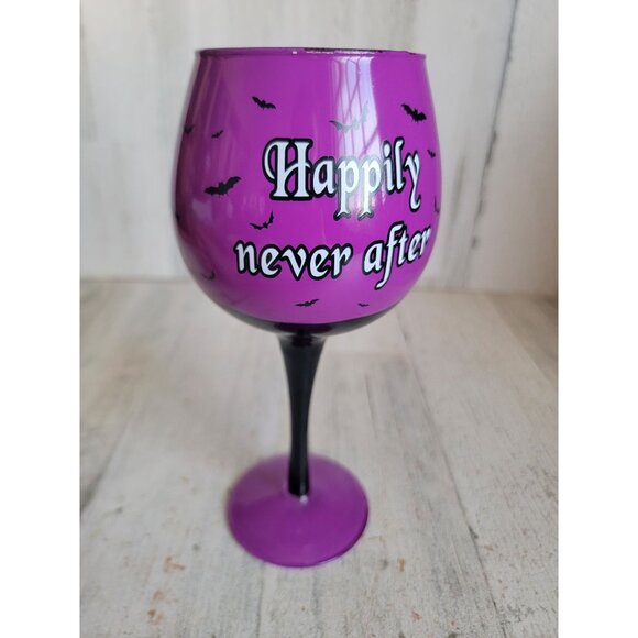Kirkland vintage happily ever after wine glass Dracula vampire Halloween - Picture 8 of 11